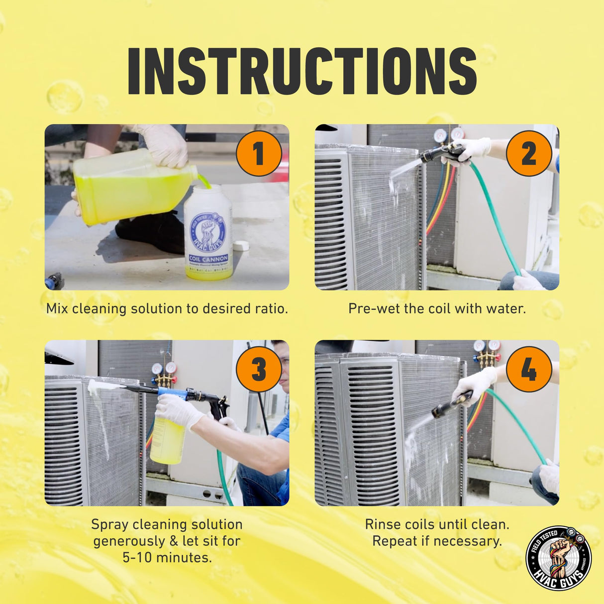 Leak Saver HD Power AC Coil Cleaner for All Condensers & Evaporators | No Rinse Evaporator Coil Cleaner | 4:1 to 10:1 Dilution Ratio - 1 Quart