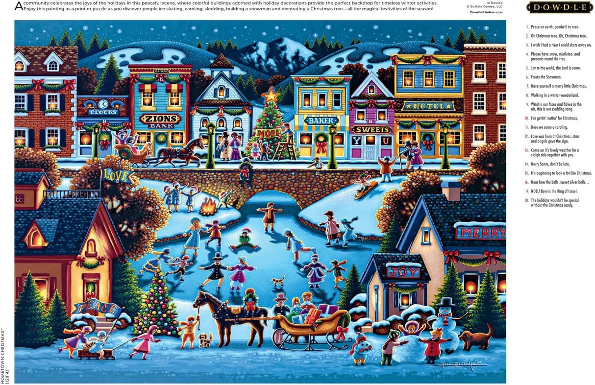 Buffalo Games - Dowdle - Hometown Christmas - 1000 Piece Jigsaw Puzzle for Adults -Challenging Puzzle Perfect for Game Nights - Finished Size is 26.75 x 19.75
