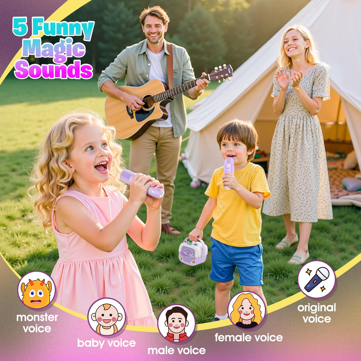Mini Karaoke Machine for Kids Girls: Unicorn Portable Bluetooth Speakers With 2 Wireless Mic Toys for Girls age 4-6 7 8 9 Years Old Girl Christmas Birthday Gifts for 5 6 7 8 9 10 11 Years Teens Purple