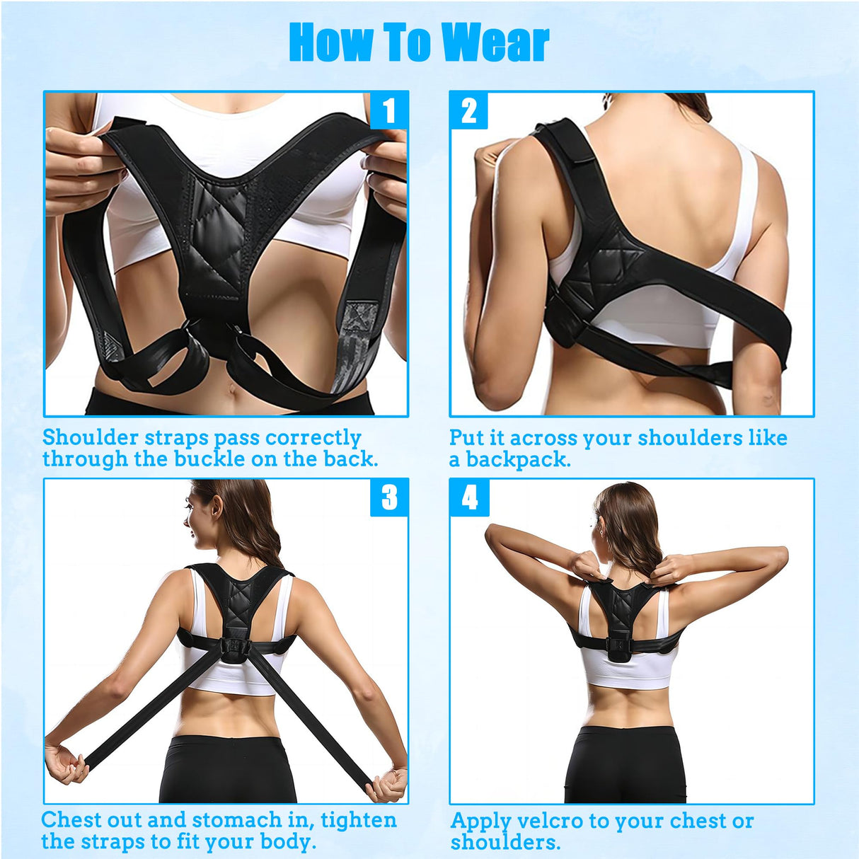 PREMIUM-FUSION Back Brace Posture Corrector for Women and Men - Invisible & Mesh Breathable Upper Back Brace - Adjustable Back Straightener - Relieve Shoulder, Neck & Back Pain, 1 PCS