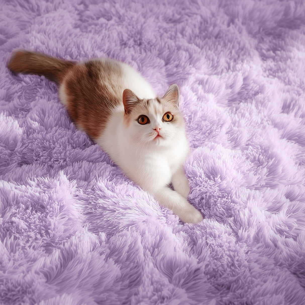 PAGISOFE Fluffy Soft Purple Rug 4' x 6' Rug, Shaggy Rugs for Bedroom Living Room,Furry Rugs for Bedroom Princess,Bedside Rug Nursery Christmas Home Decoration Shag Carpet for Kids Teen's Room