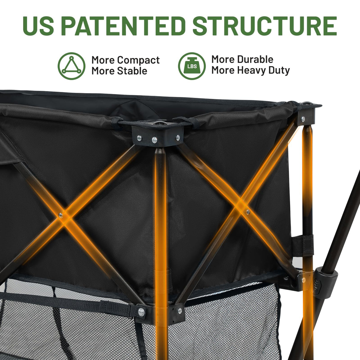 TIMBER RIDGE 400L Folding Double Decker Wagon with Brakes, 54" Extra Long