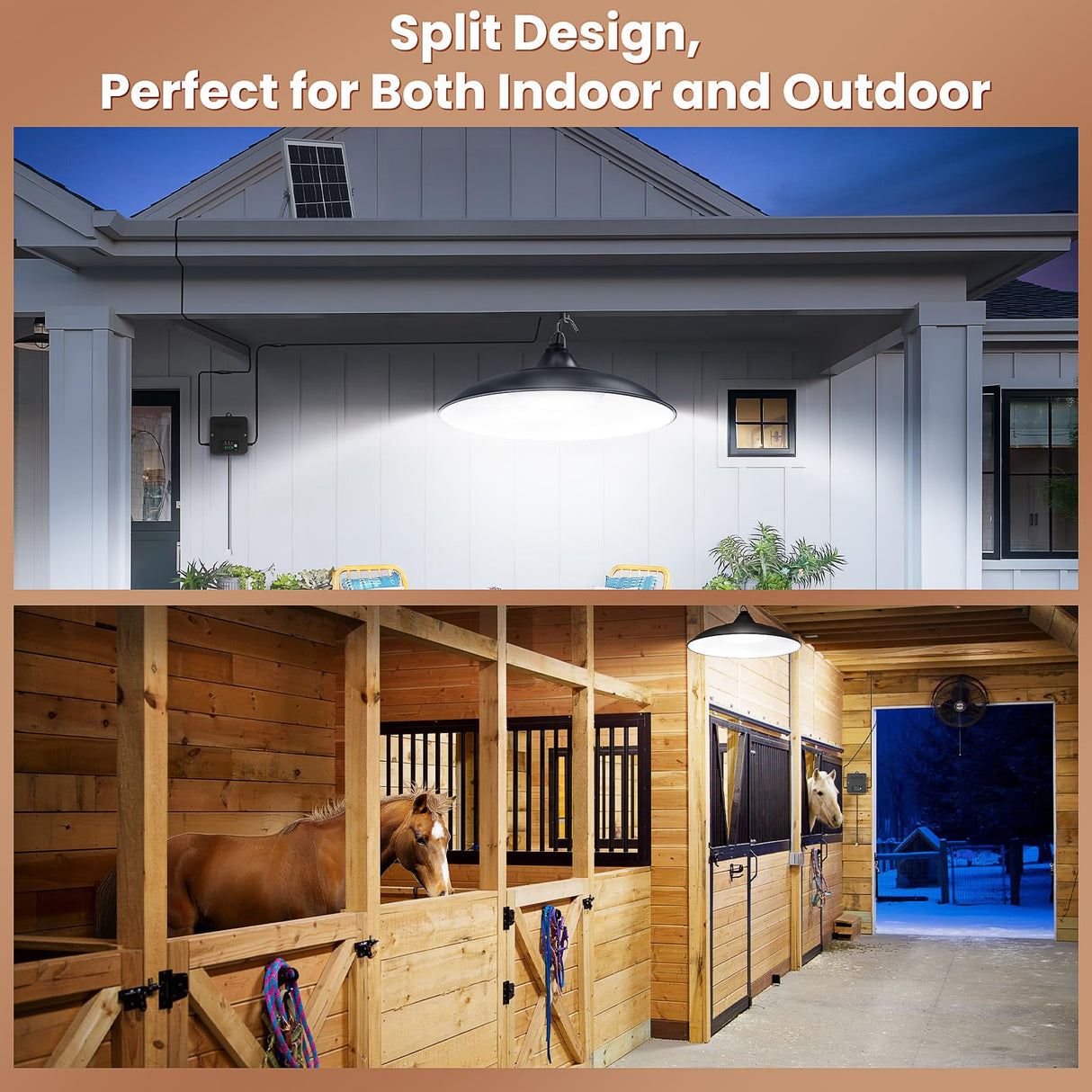 APILAB Solar Shed Light Indoor Outdoor, 2000LM Daytime Available Pendant Light with Pull String, Dusk to Dawn, 3 Lighting Modes Solar Lights Indoor, IP65 Waterproof for Barn, Gazebo, Shop, Garage
