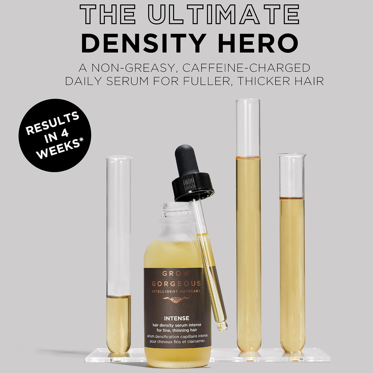 Grow Gorgeous Density Serum Intense - Hair Growth Serum With Caffeine. For Thin and Damaged Hair. Increases Thickness Of Each Strand By Up To 13%. 2 Fl Oz