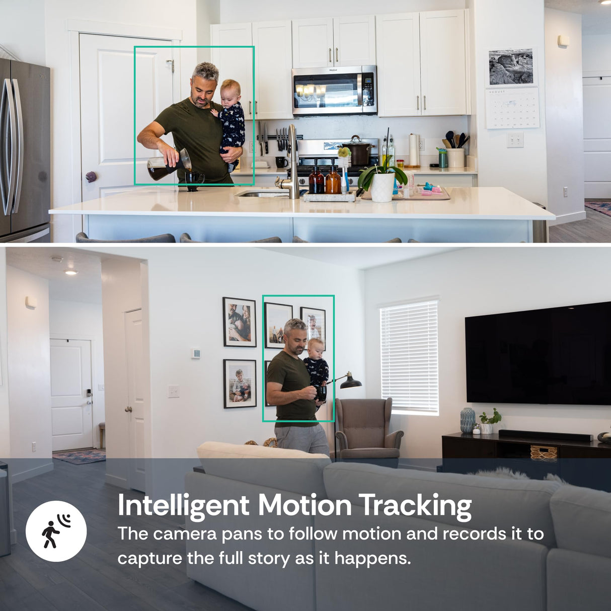 Luna Cameras for Home Security Indoor, Advanced AI Motion Detection, 360° Pan/Tilt, Plug-in, Night Vision, 2.4GHz Wi-Fi, 2-Way Audio, Nanny Pet Dog Camera with Phone App (Black)