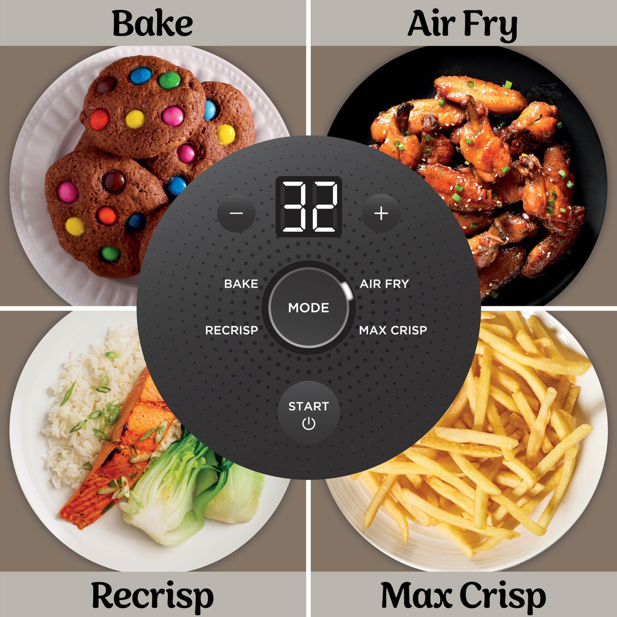 Ninja Crispi Glass Air Fryer, 4-in-1, Stone, FN101ST