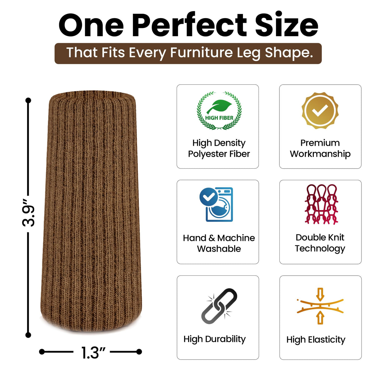 IAMZAY® 48/80 Pcs Brown Premium Chair Leg Socks Protectors for Hardwood Floors - Not Falling Off - Easy to Put On - Fits Round and Square Legs - High Elastic Bar Stool Leg Covers - Furniture Pads