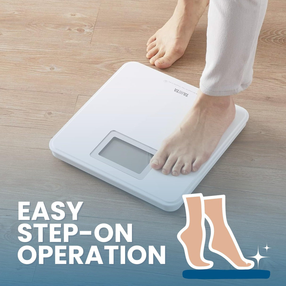 Tanita HD-662 Digital Weight Scale (White) - Japan Technology Bathroom Scale with 330 lb Weight Capacity - 2" Blue Backlit Large LCD Display - Accurate, Durable, Step-On Operation