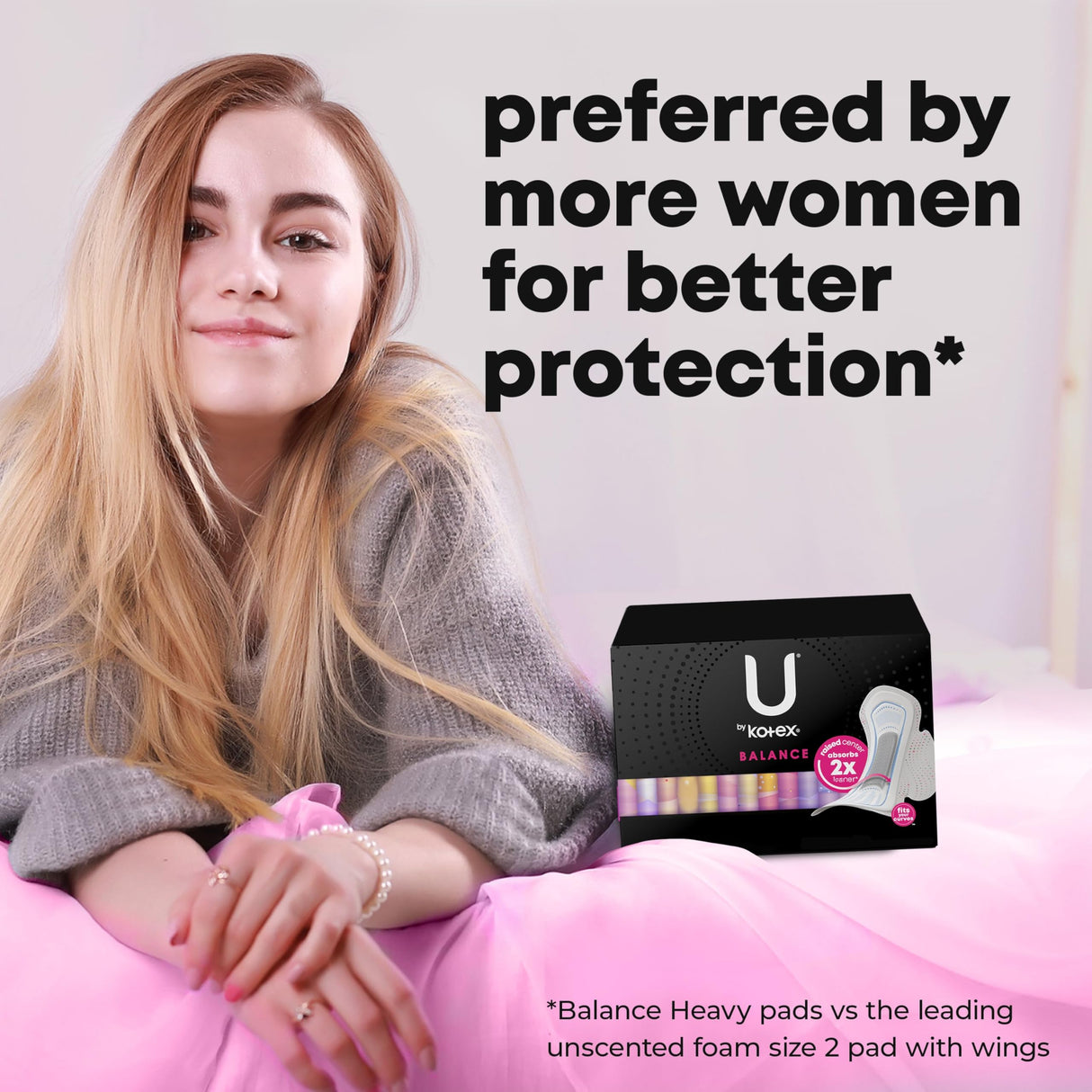 U by Kotex Balance Ultra Thin Overnight Pads with Wings, 78 Count (6 Packs of 13) (Packaging May Vary)