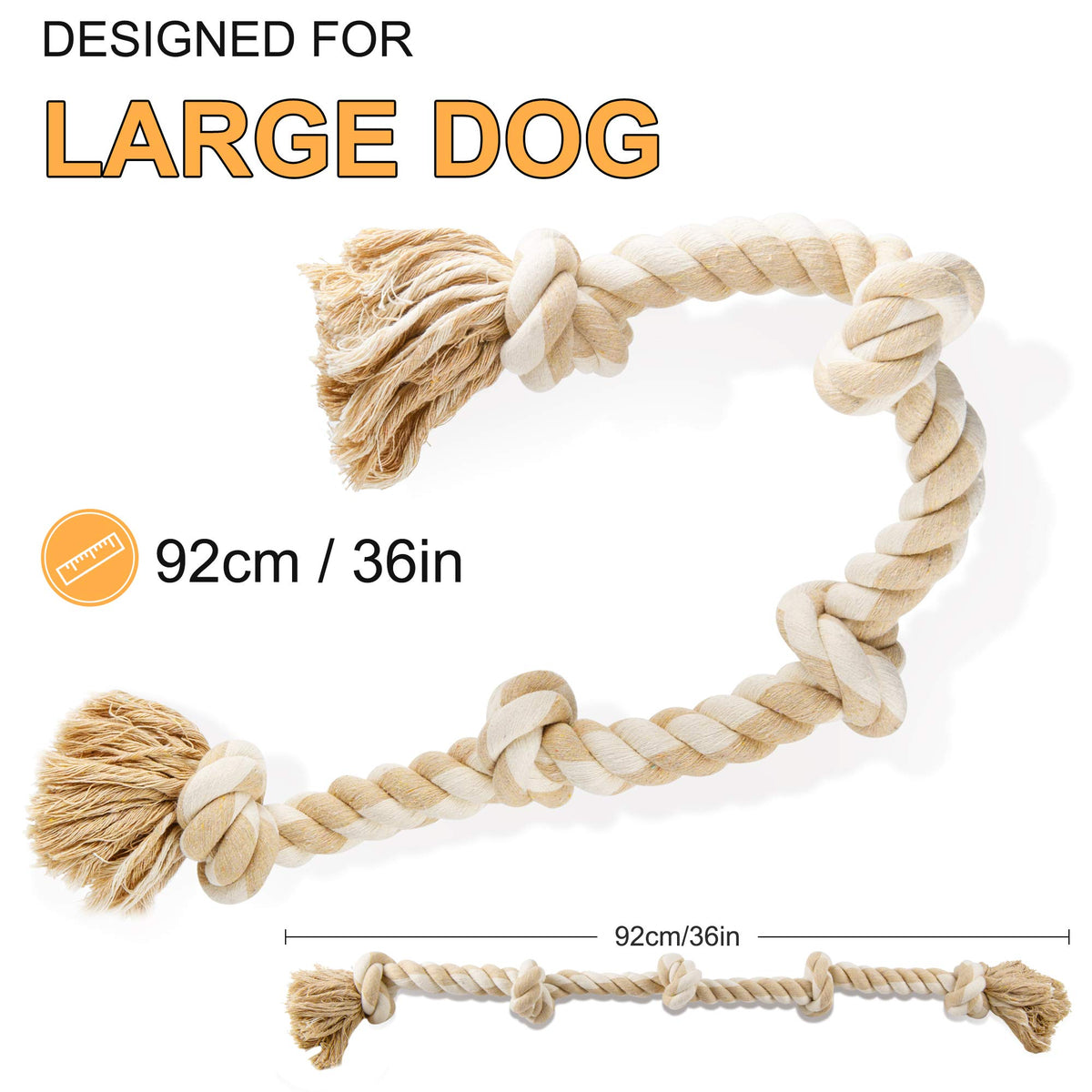 Fida Dog Rope Toys for Aggressive Chewers, Chew Toys for Large Medium Dogs