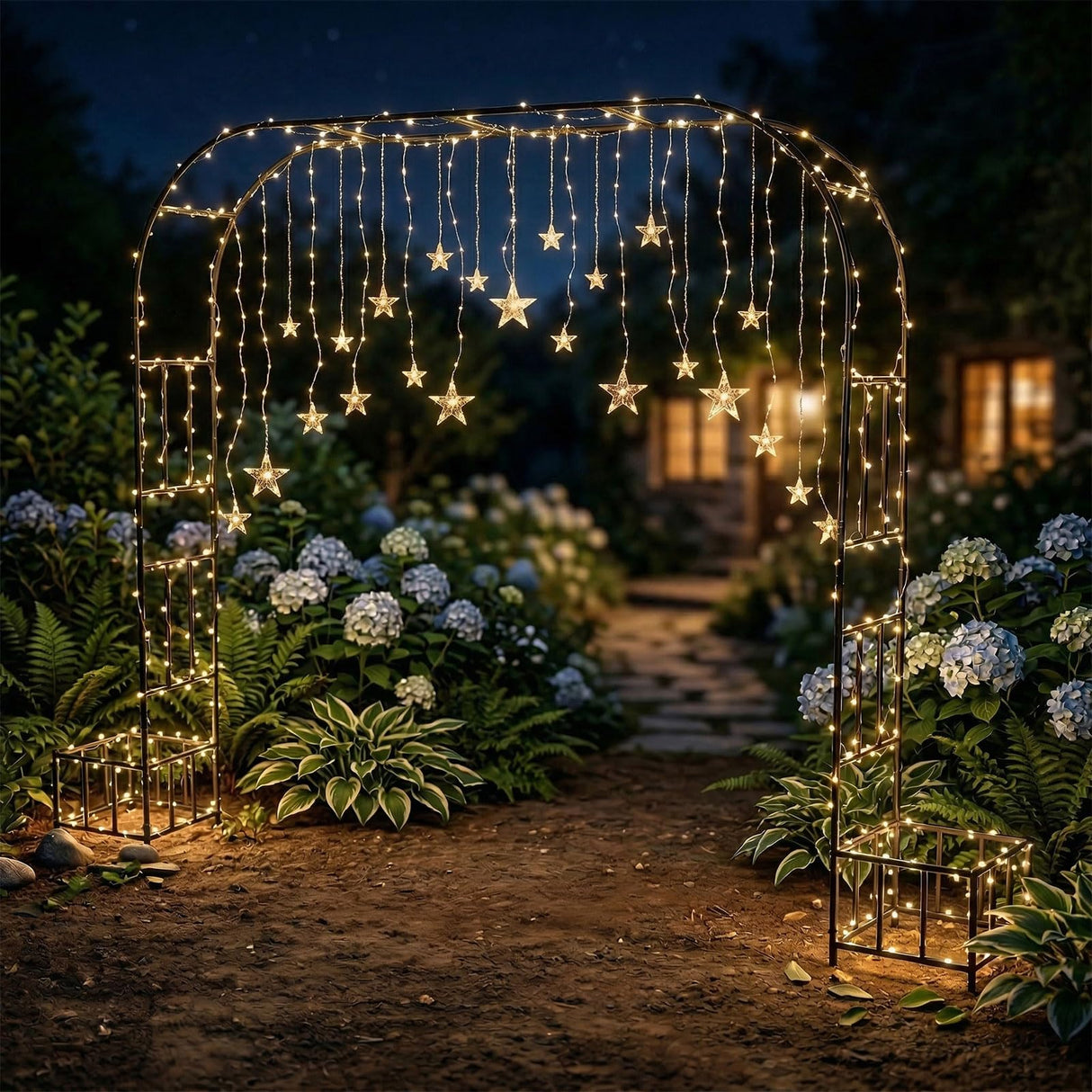 GARDFANCY Garden Arch with Planter Boxes, Metal Arbor Trellis for Climbing Plants Outdoor, Heavy Duty Iron Archway for Wedding Ceremony Party Backyard Lawn Patio Decor, Black