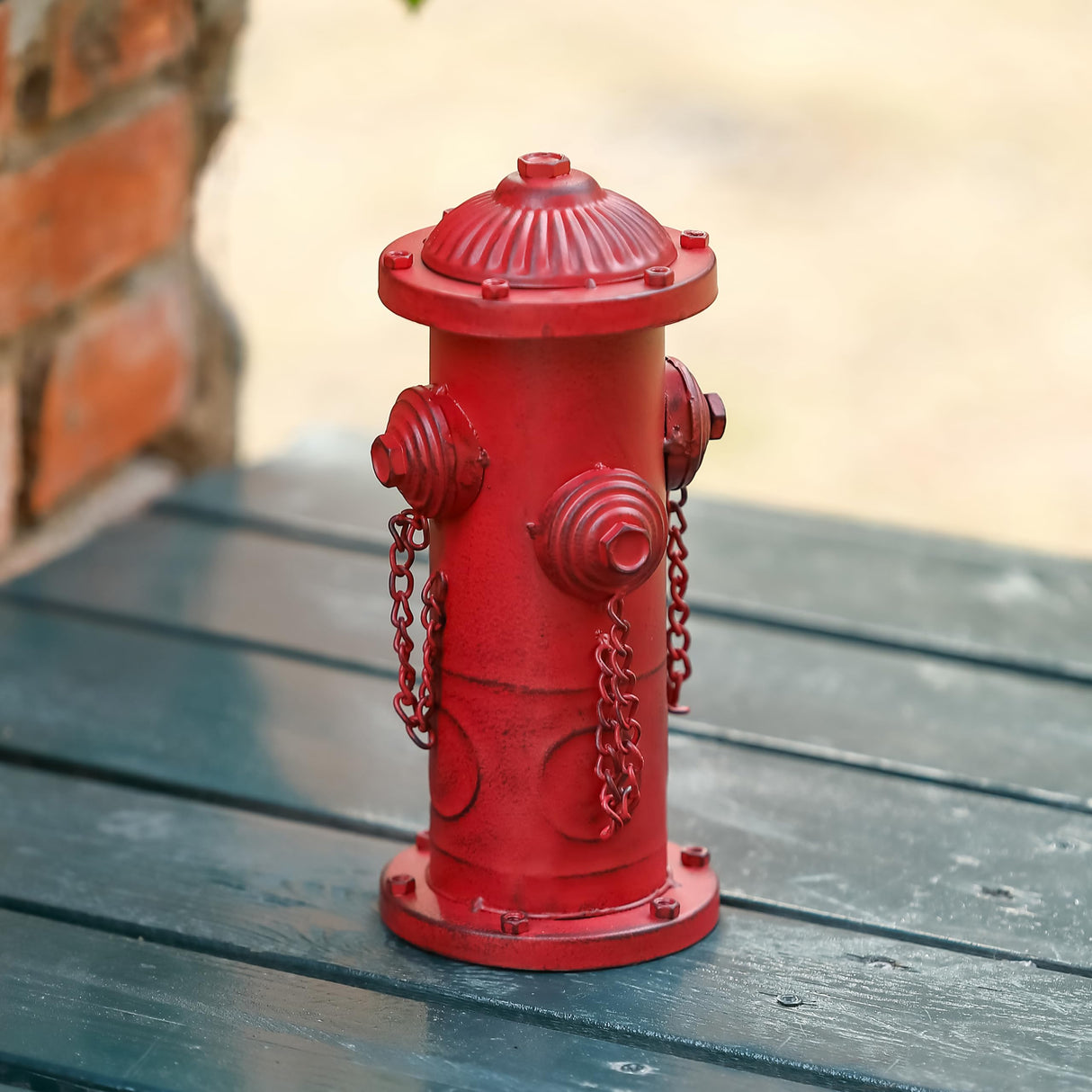 YiLifebes Small Dog Fire Hydrant Pee Post, 9" H Metal Fake Fire Hydrant for Dogs to Pee On, Indoor Training & Outdoor Garden Statue