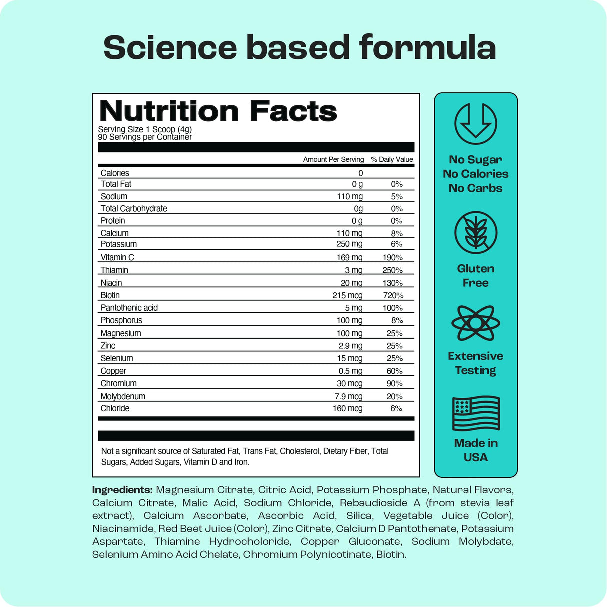 KEY NUTRIENTS Multivitamin Electrolytes Powder No Sugar - Tangy Orange Electrolyte Powder - Endurance & Energy Supplement - Hydration Powder - No Calories - 90 Servings - Made in USA