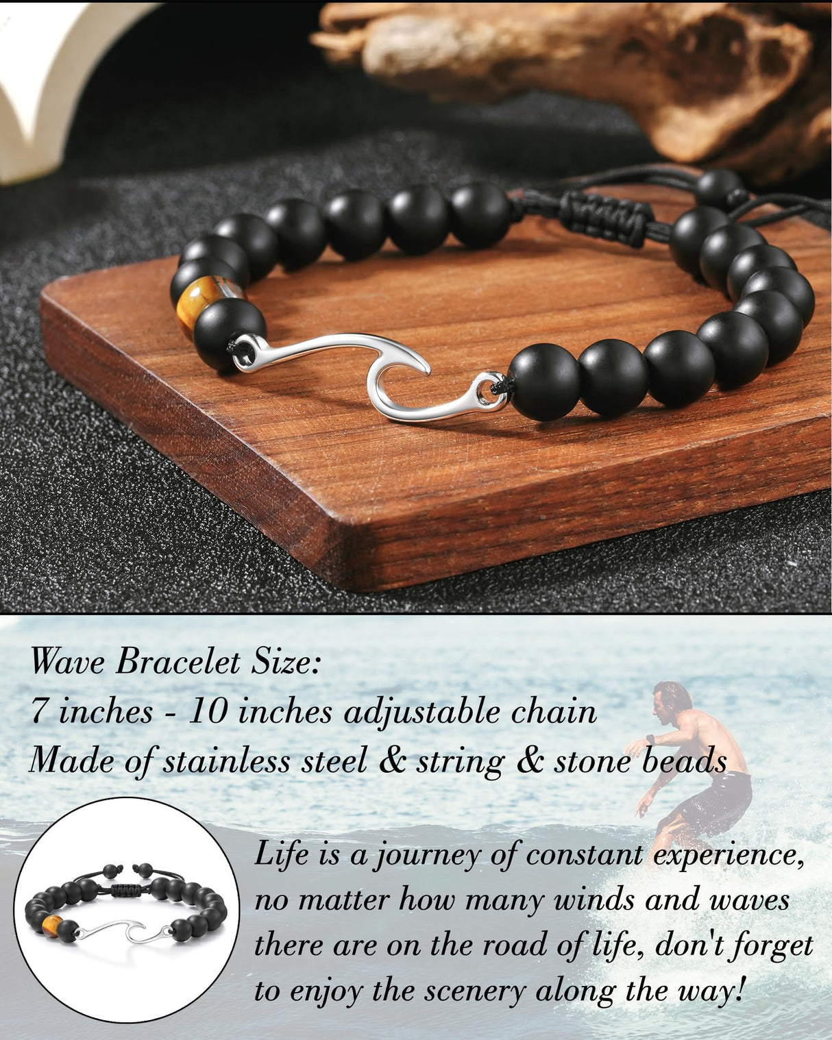 Tarsus Inspirational Bracelets for Men Gifts - Encouragement Gifts for Sobriety, Thinking of You, Feel Better, Motivational, Get Well, Greif, Anxiety Relief Items