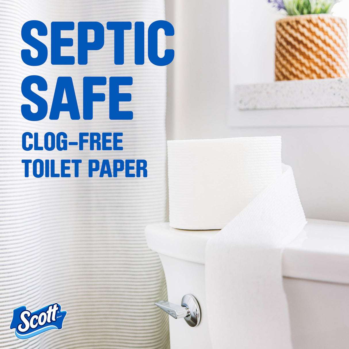 Scott ComfortPlus Toilet Paper, 36 Double Rolls, 231 Sheets per Roll, Septic-Safe, 1-Ply Toilet Tissue