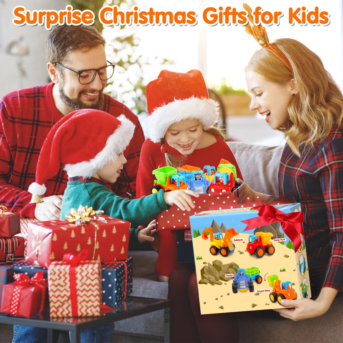 Toddler Toy Car,4PCS Inertia Toy Push and Go Cars,Toys for 2 Year Old Boy