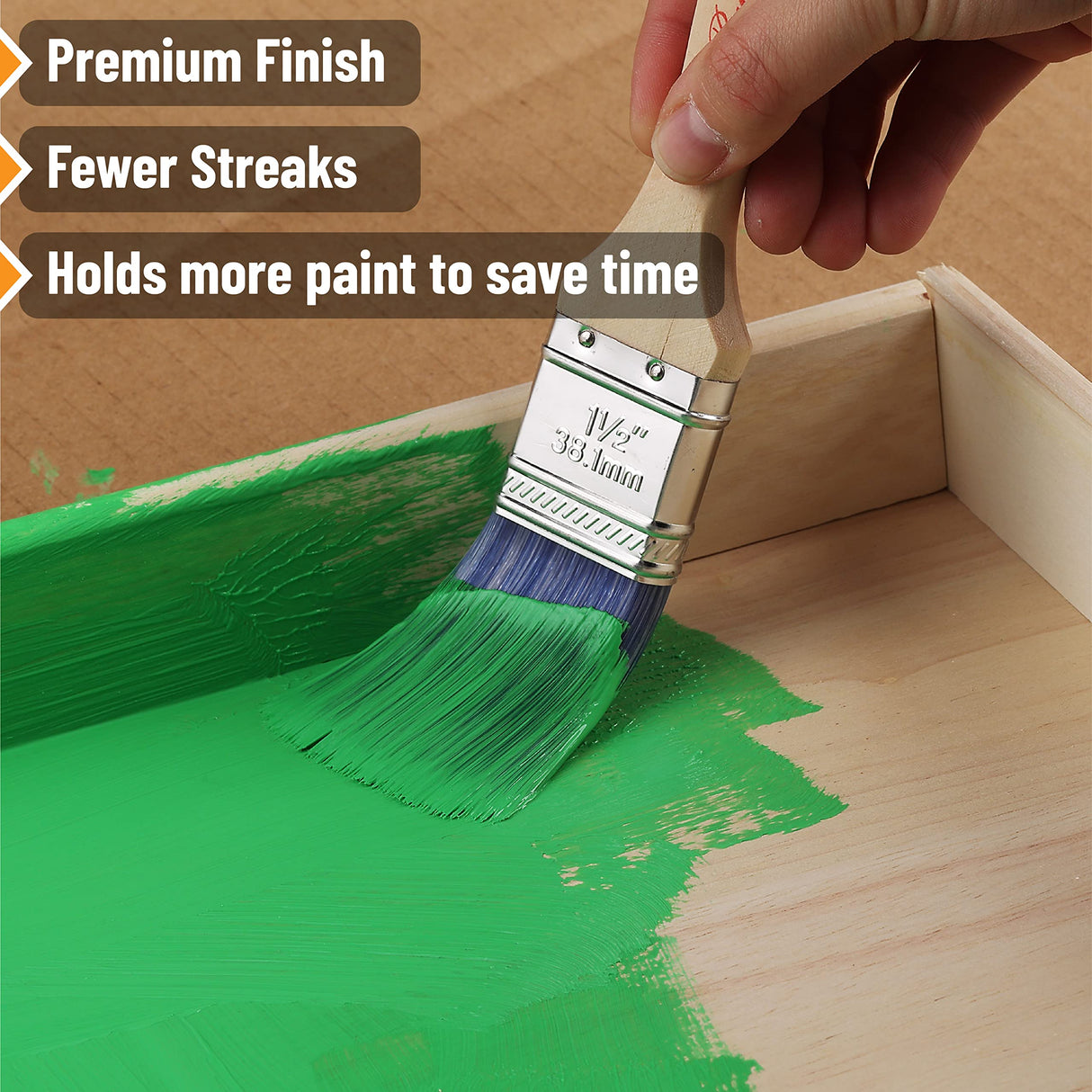 Bates 3-Inch Angle Paint Brushes (12 Pack) - Treated Wood Handle, Perfect for Walls & Furniture
