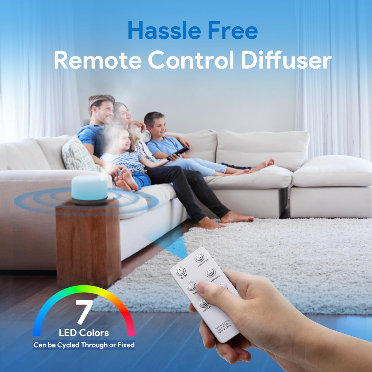 ASAKUKI 500ml Premium, Essential Oil Diffuser with Remote Control, 5 in 1 Ultrasonic Aromatherapy Fragrant Oil Humidifier Vaporizer, Timer and Auto-Off Switch Brown