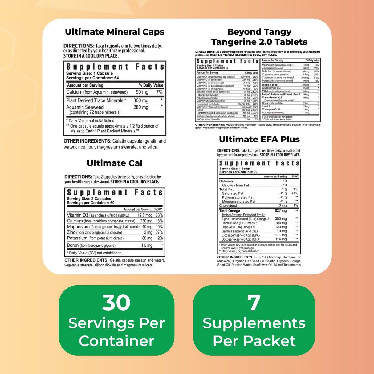 Youngevity On-The-Go Healthy Body Start Pak 2.0 - Includes Multi-Vitamins, Minerals, EFAs, & Amino Acids | 90 Essential Nutrients | 30-Day Supply