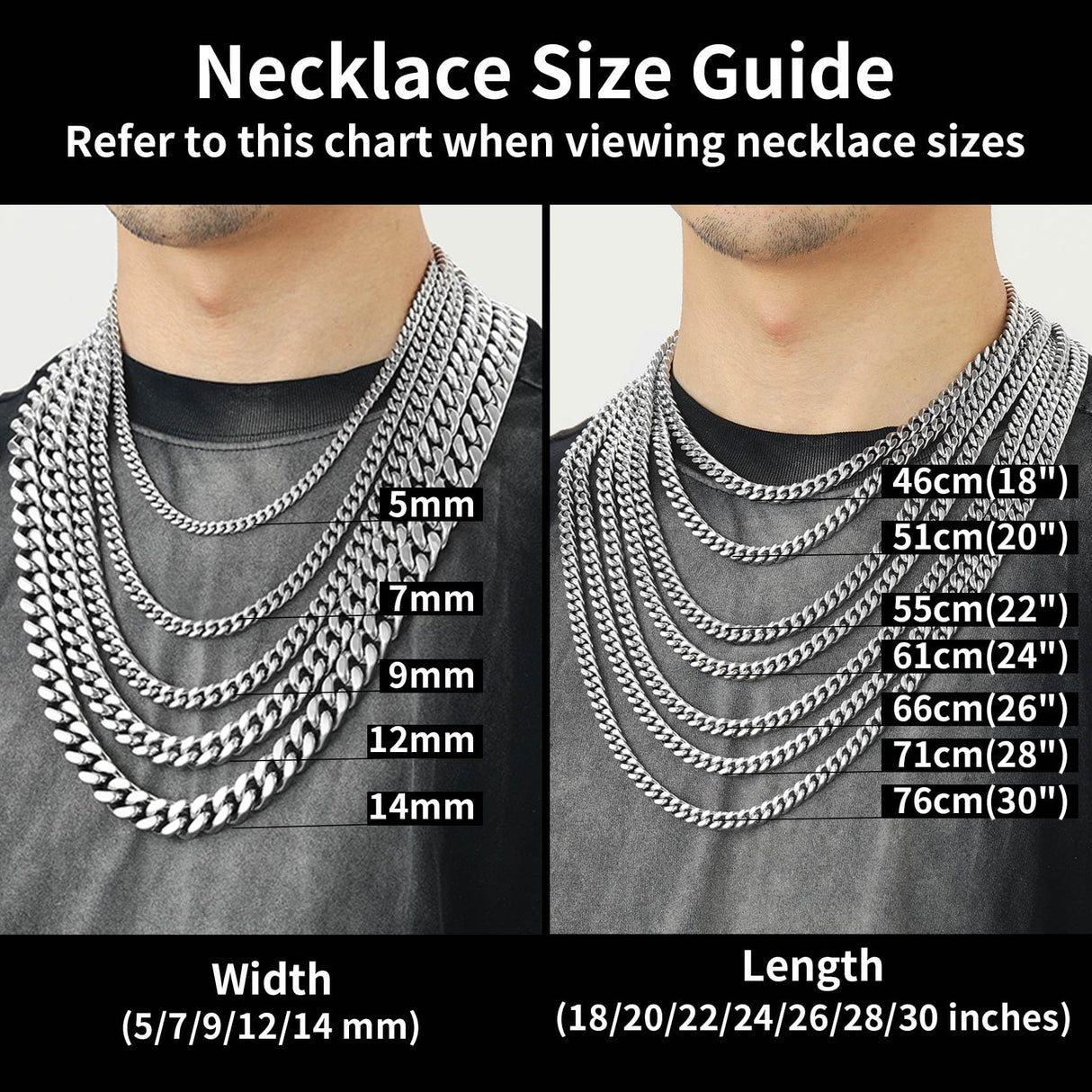 ChainsHouse Stainless Steel Mens Cuban Link Chain, 14mm, 20"