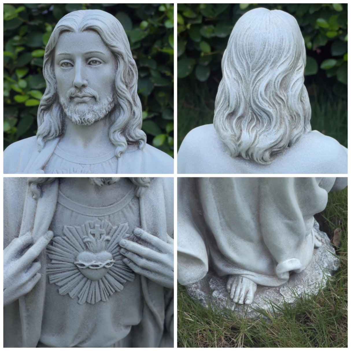 BC Catholic Sacred Heart of Jesus Statue, 24.5" H Large Jesus Christ Statue, Catholic Outdoor Statue for Garden Yard Patio Lawn Hallway, Handpainted Religious Gift for Father's Day