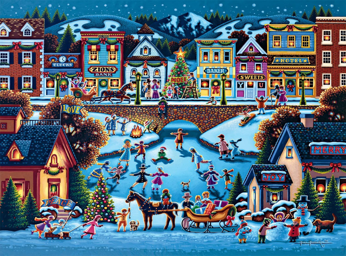 Buffalo Games - Dowdle - Hometown Christmas - 1000 Piece Jigsaw Puzzle for Adults -Challenging Puzzle Perfect for Game Nights - Finished Size is 26.75 x 19.75