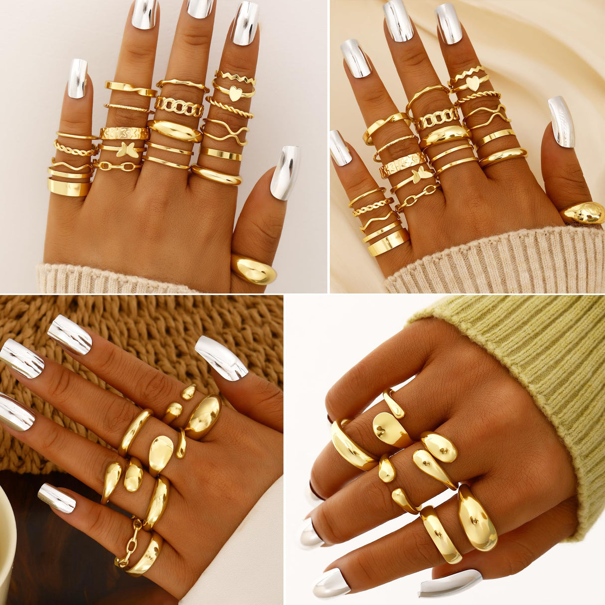FANDY 137 Pieces Gold Jewelry Set for Women