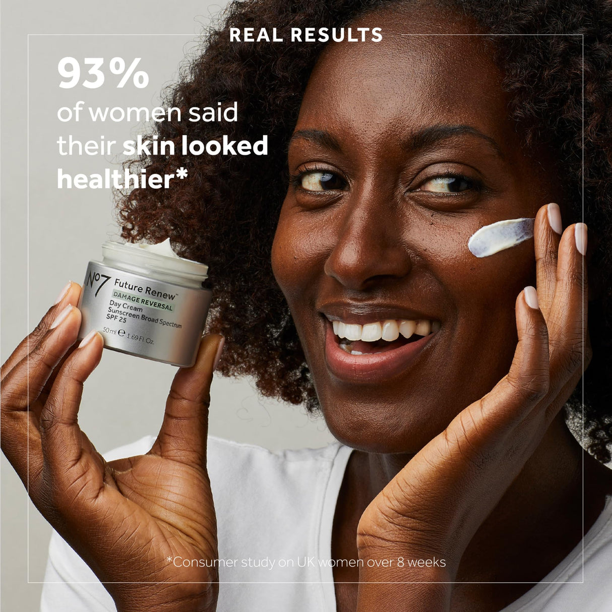 No7 Future Renew Damage Reversal Face Cream with SPF 25 - Anti Aging Face Moisturizer with Skin Firming Benefits - Formulated with Peptide Technology to Protect, Repair & Intensely Hydrate (1.69 Oz)