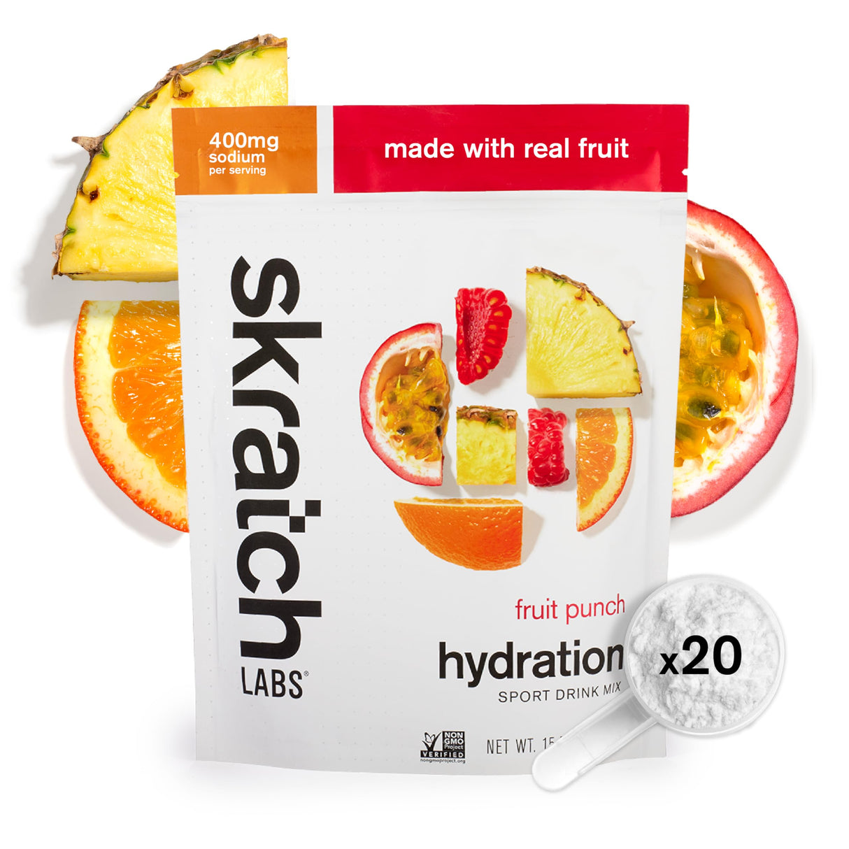 Skratch Labs Hydration Powder | Sport Drink Mix | Electrolytes Powder for Exercise, Endurance, and Performance | Fruit Punch | 20 Servings | Non-GMO, Vegan, Kosher
