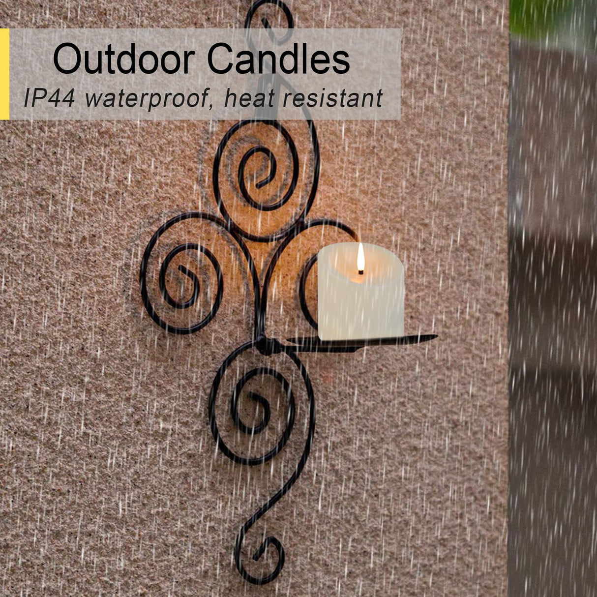 TECHLONG 3"x3" Flickering Flameless Candles Waterproof, Battery Operated Candles with Remote Timer, Last 600 Hours Electric Fake LED Candles for Halloween Christmas Decoration, Ivory White, Set of 6