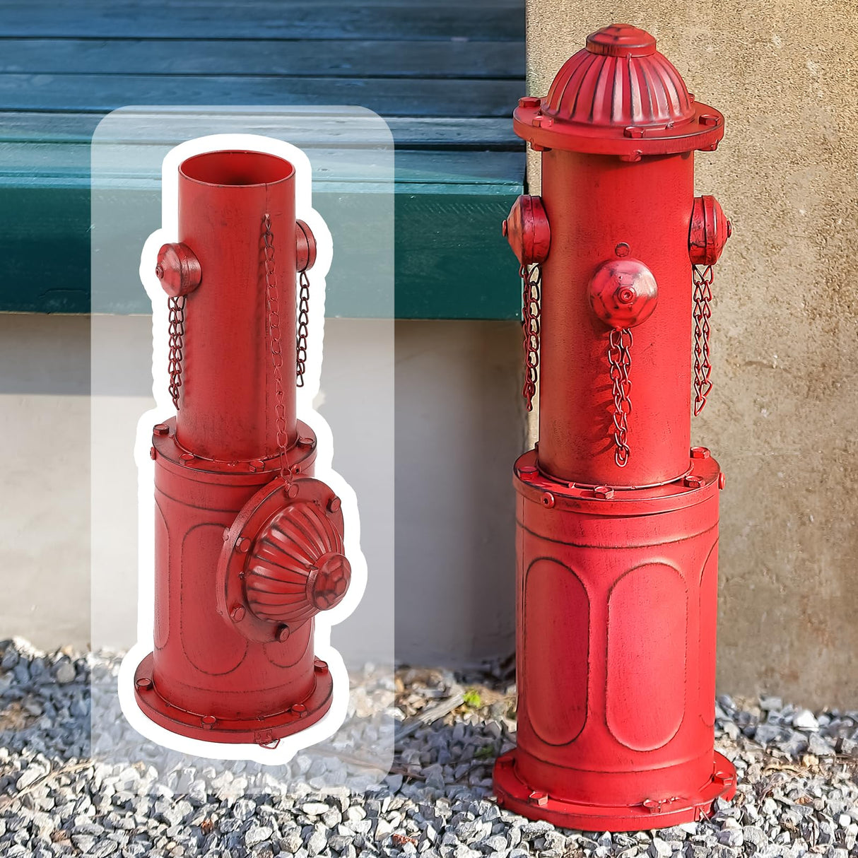 YiLifebes Dog Fire Hydrant Pee Post, 22.4" H Fake Fire Hydrant for Dogs to Pee on, Large Metal Pee Post Statue for Yard Garden Indoor & Outdoor