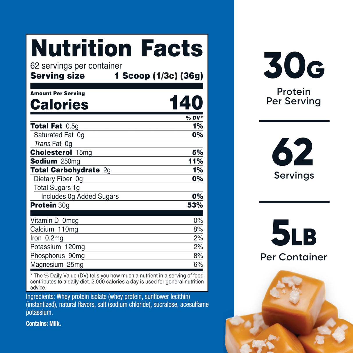 Nutricost Whey Protein Isolate (Salted Caramel, 5LBS)