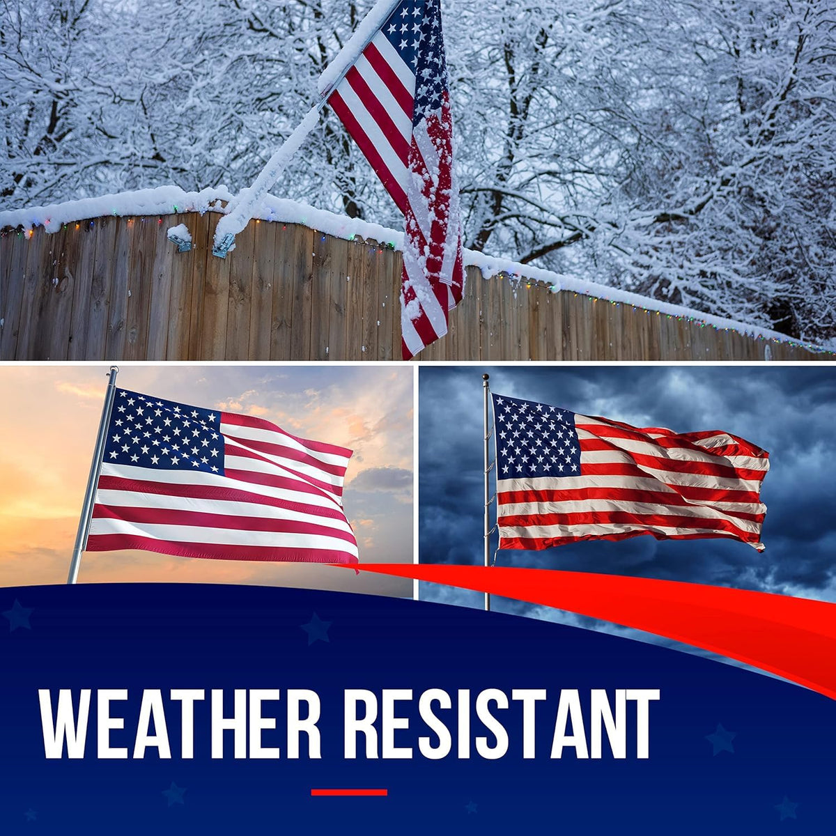 American Flag Made in USA | American Flags for Outside 3X5 | Premium US Flag 3X5 Heavy Duty Outdoor with Embroidered Stars and Sewn Stripes.FMAA Certified
