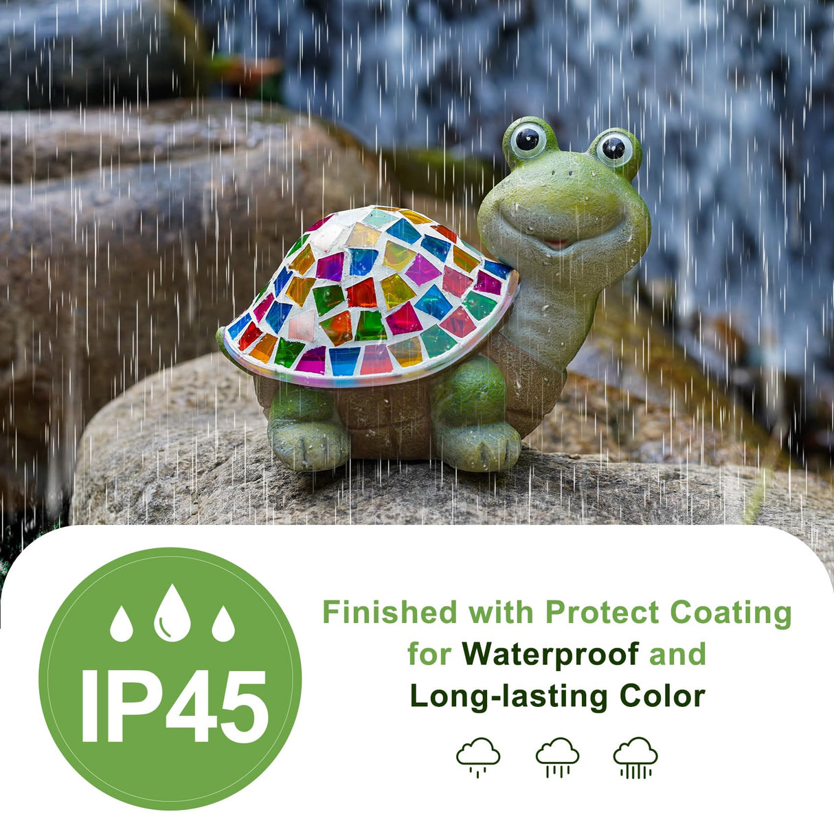 MININOVA Solar Mosaic Turtle Statues Outdoor Garden Decorations Kids Solar Light for Outside Home Decor Gifts for Kids Women Retirement Housewarming Christmas