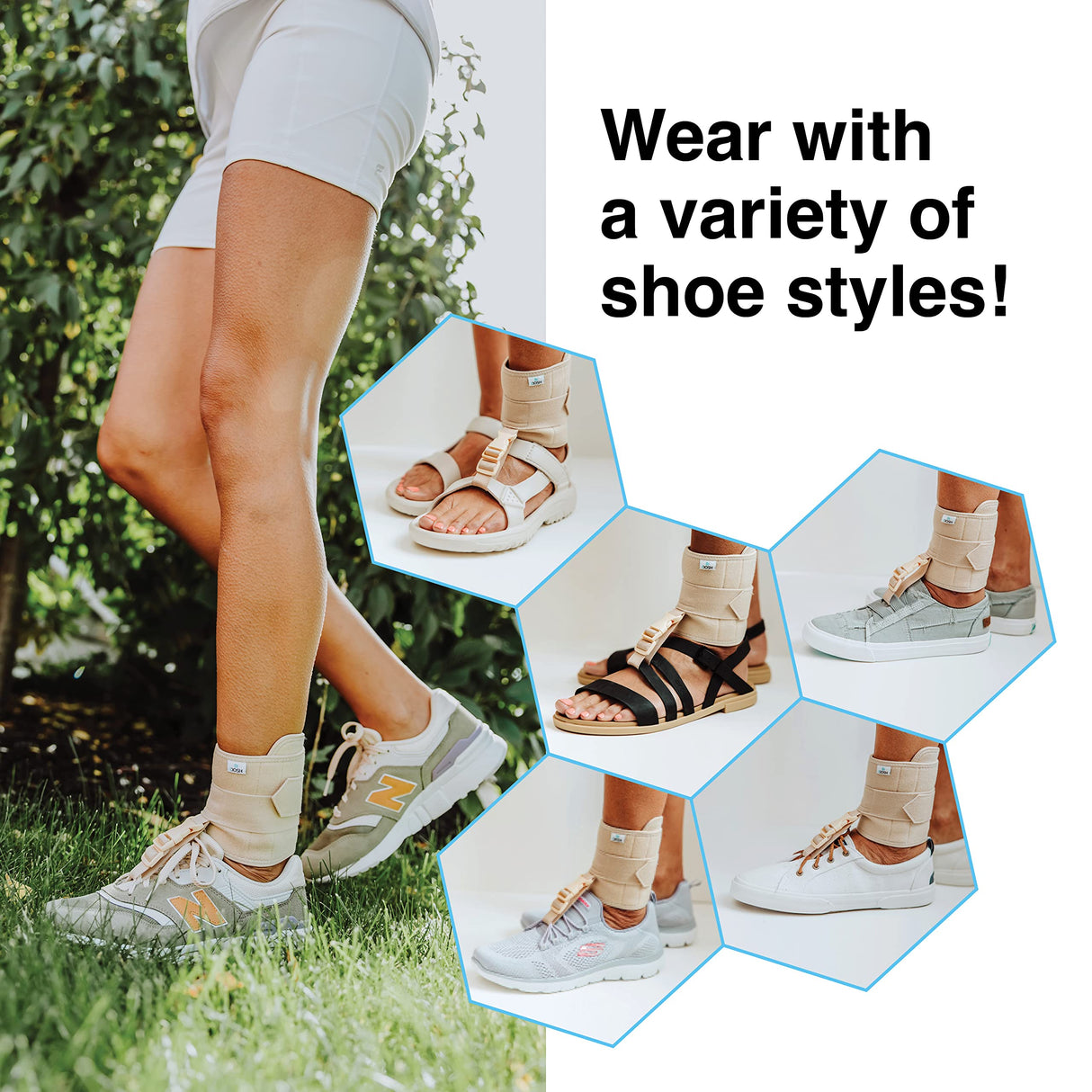 Dosh AFO Foot Drop Brace - Drop Foot Brace for Walking - AFO - Unisex (Beige)