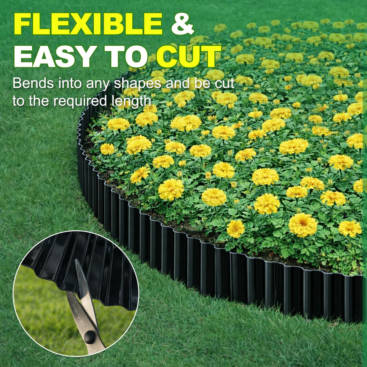 SJPULMO Corrugated Metal Edging, 6"x45Ft Rust-proof Landscape Edging Border
