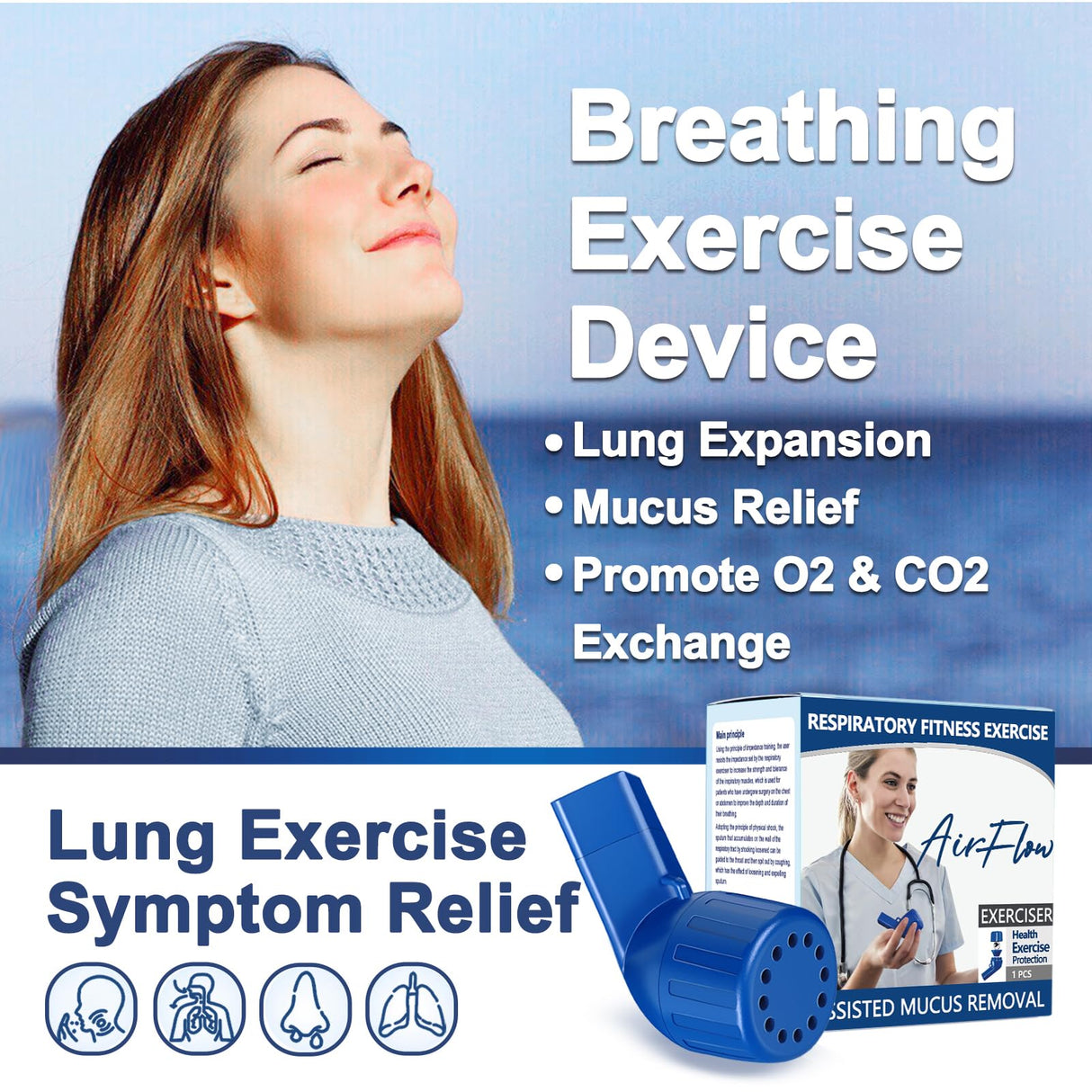 Lung Exerciser, Acapell Flutter Valve Device, Mucus Clearance and Lung Expansion Device, Breathing Trainer for Lung Recovery | Natural Expiratory Exerciser