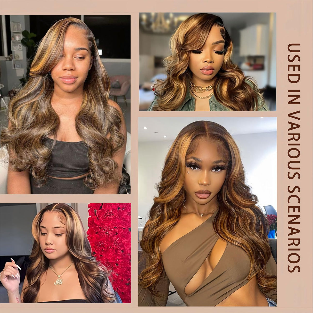 Agairl Real Human Hair Wig 30 Inch Ombre 13x6 Lace Front Wig Human Hair 210% Density 4/27 Highlight Wigs Honey Blonde Body Wave Lace Front Wig Pre Plucked HD Frontal wig Glueless Wigs