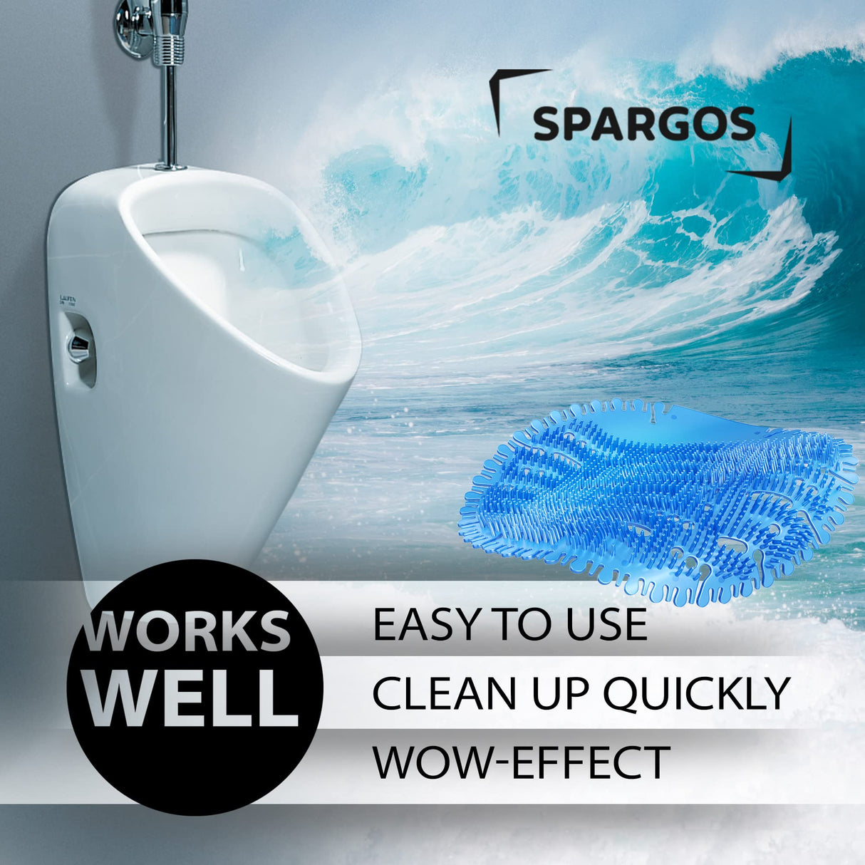 Urinal Screen Deodorizer (12 Pack) Urinal Cakes Anti-Splash Toilet Smell Refresher protection for Bathroom Office Stadiums Schools with Free Gloves - 12pcs Blue Ocean Breeze