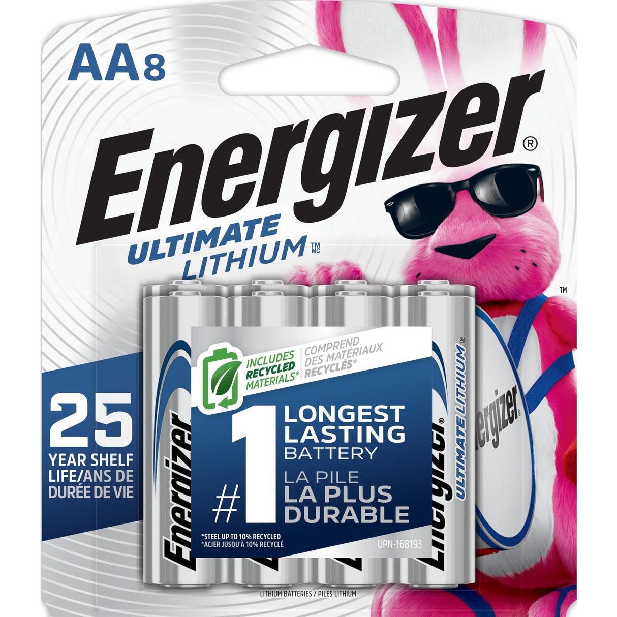 Energizer Ultimate Lithium AA Batteries (8 Pack), 1.5V Lithium Double A Batteries
