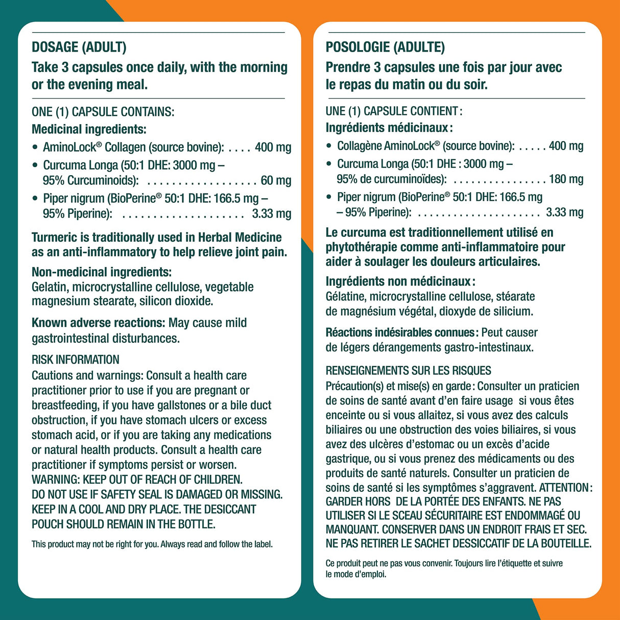 Genacol Anti-Inflammatory – Turmeric Curcumin Supplement with Black Pepper (BioPerine) and Collagen Peptides, Relieves Inflammation and Joint Pain, Value Pack, 150 Capsules (50-Day Supply) MADE IN CANADA