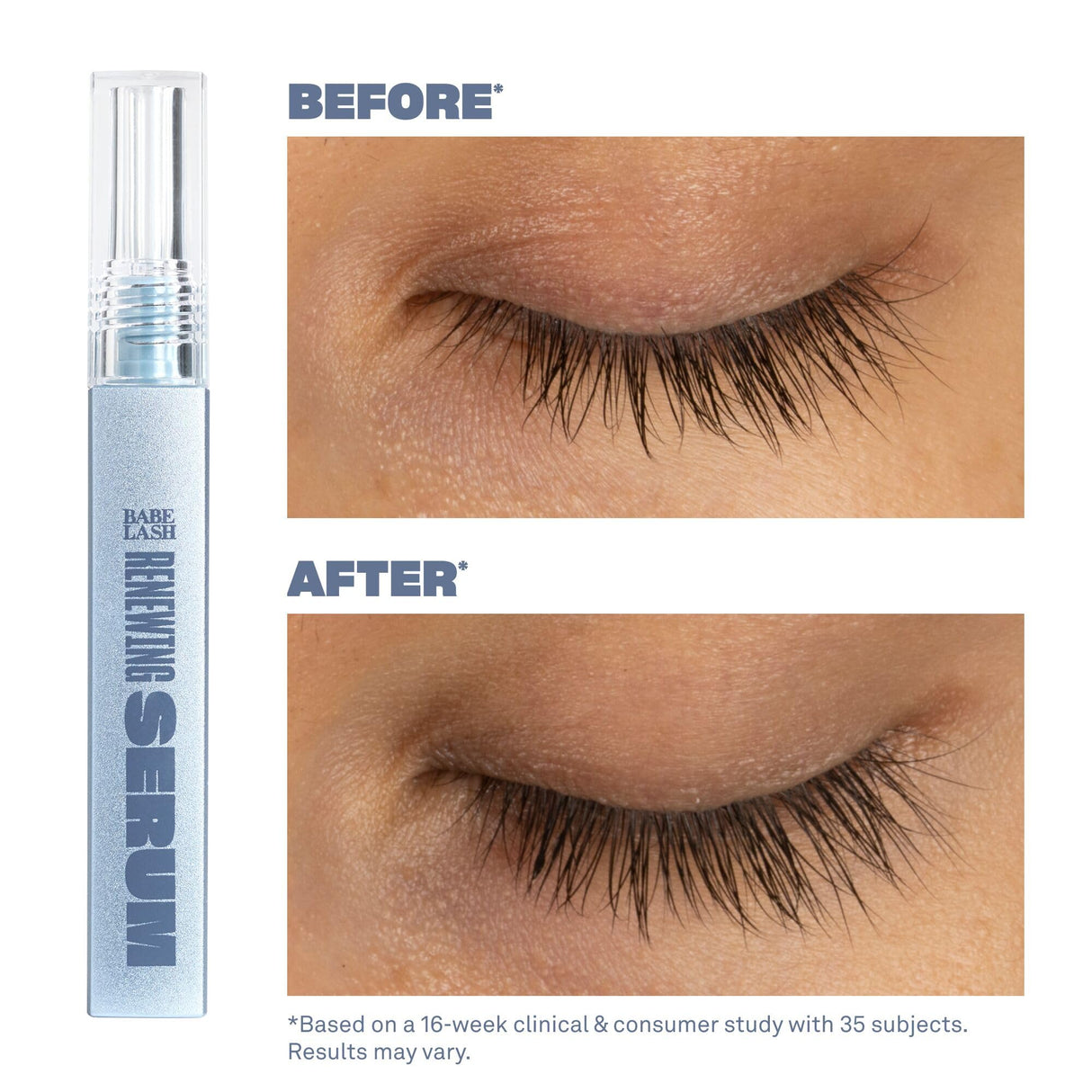 BABE ORIGINAL Renewing Lash Serum – Peptide-Infused Eyelash Serum for Fuller, Longer-Looking Natural Lashes, Lash Enhancing Treatment with Nourishing Botanicals, Cruelty-Free & Gentle, 6mL