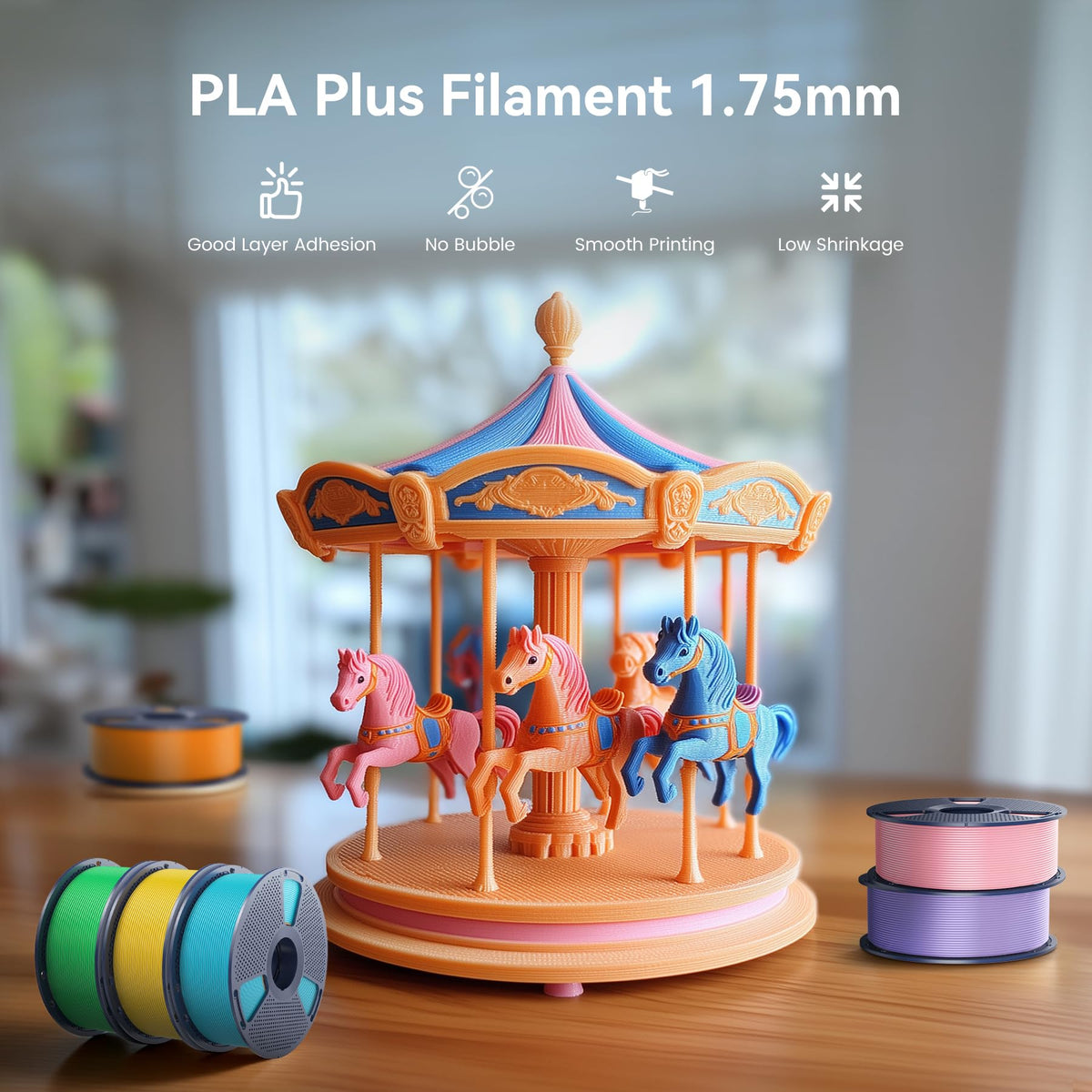 SUNLU 3D Printer Filament Bundle, PLA Plus Filament, 250g/Spool