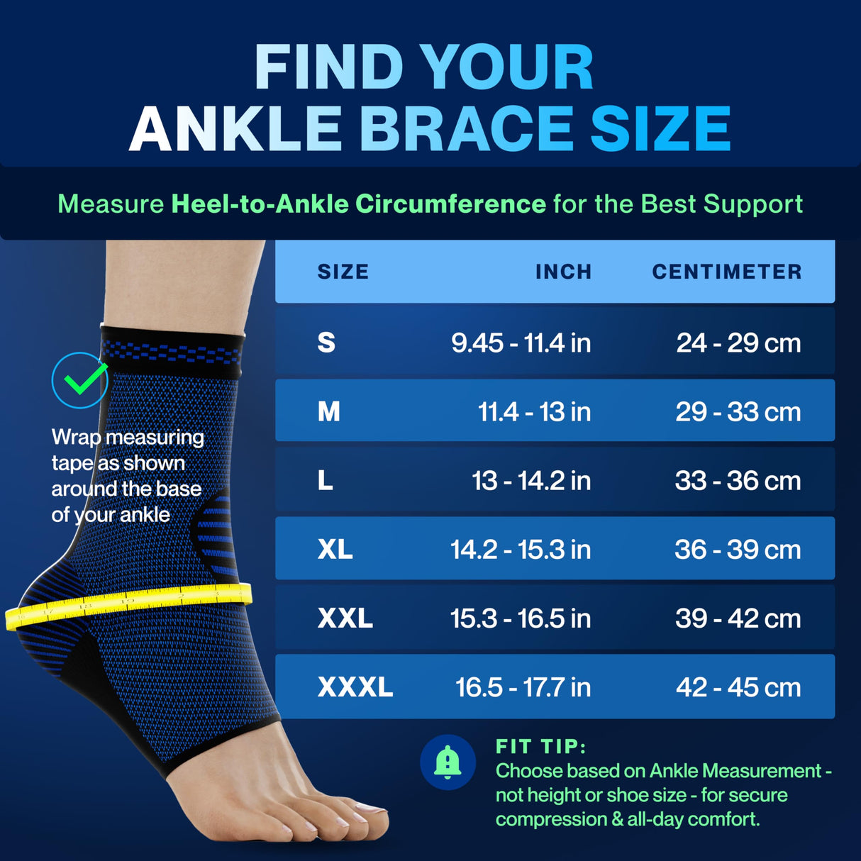 Modvel Foot & Ankle Brace Socks for Sprained Ankle Compression Sleeve - Plantar Fasciitis Relief Brace, Foot Support for pain Women & Men - Tendonitis & Arthritis Feet Sleeve, Stabilizing Ankles Wrap