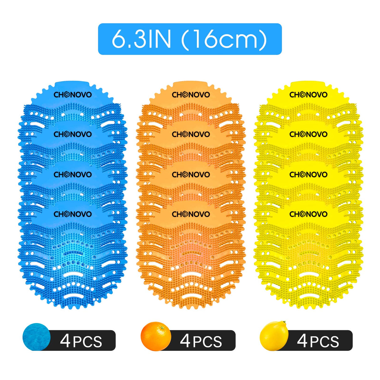 Urinal Screen Deodorizer,12 Pack Urinal Cakes Bulk Scented Anti-Splash Urinal Mats Deodorizer Fresh Pads for Toilet,Bathroom,Restaurants,Offices,Schools,Hotels(Ocean Breeze/Lemon/Orange)