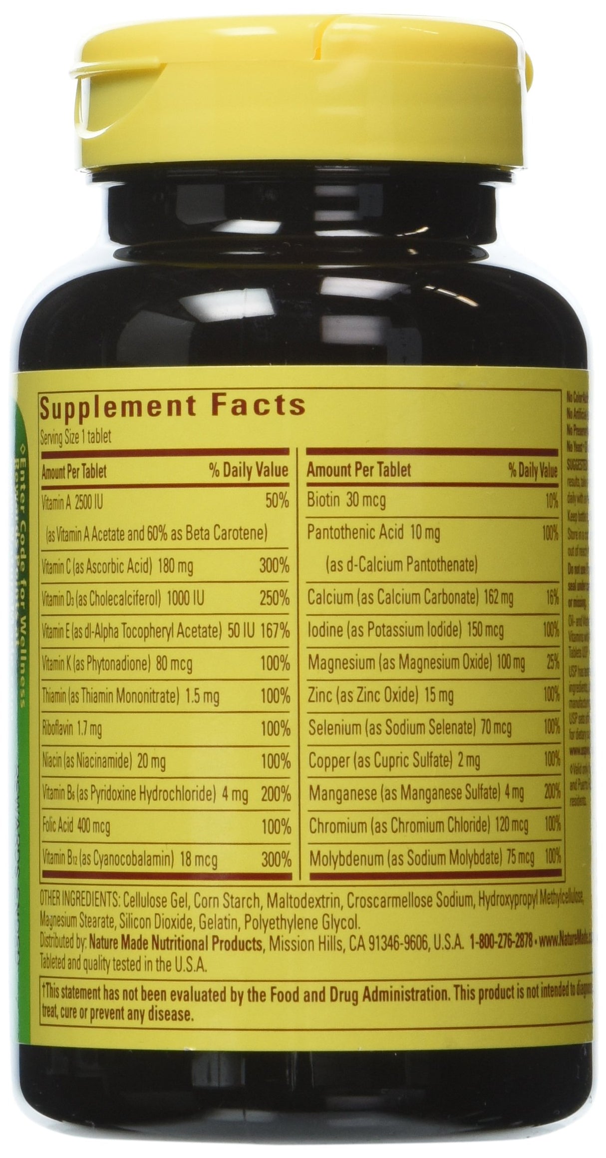 Nature Made Multivitamin For Him, Men's Multivitamin for Daily Nutritional Support, 90 Tablets (Pack of 3)