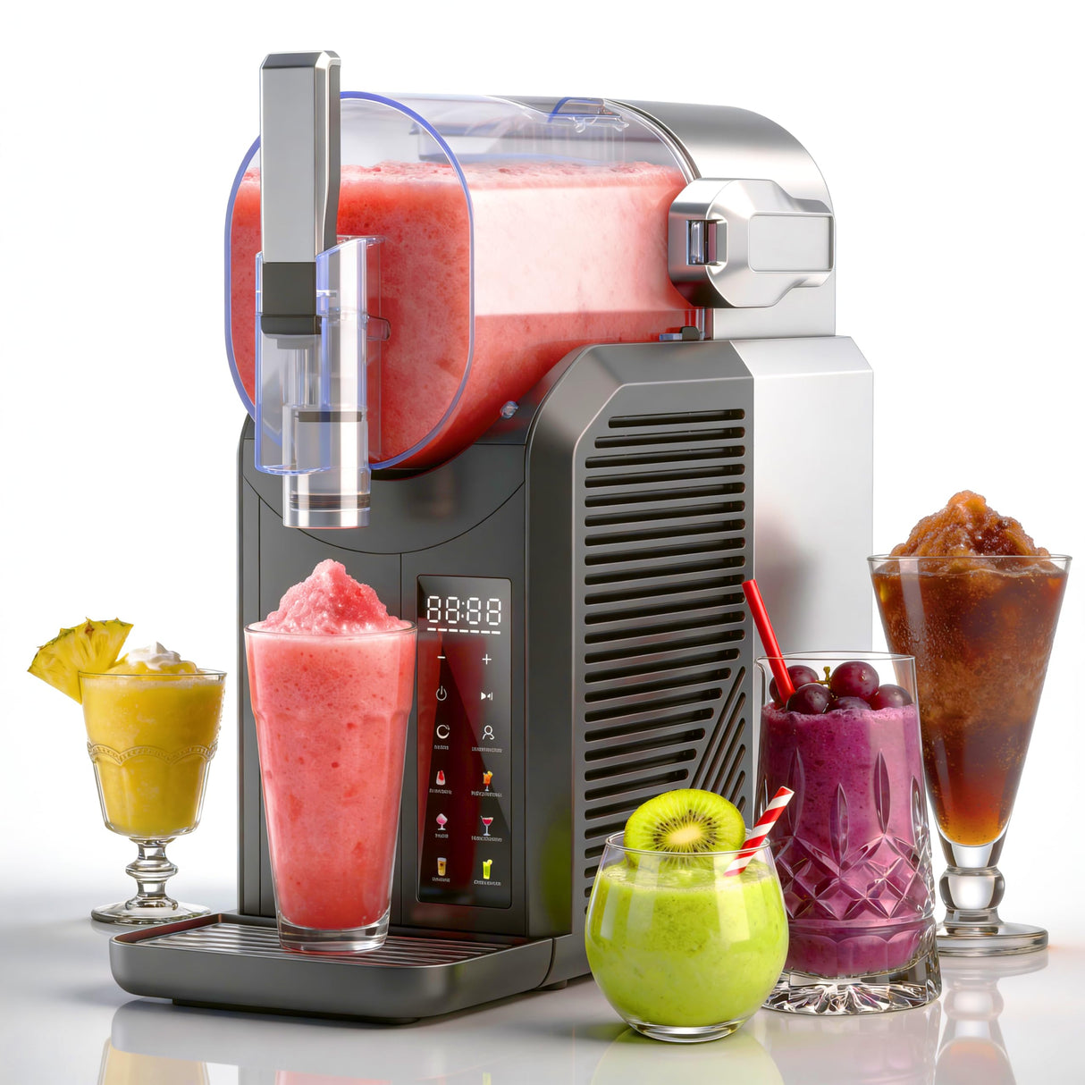 ZABINS Slushie Machine, 2L/68oz Frozen Drink Maker & Margarita Machine with 6 Presets and LED Display, No Ice Needed, Slushy Machine for Home & Party