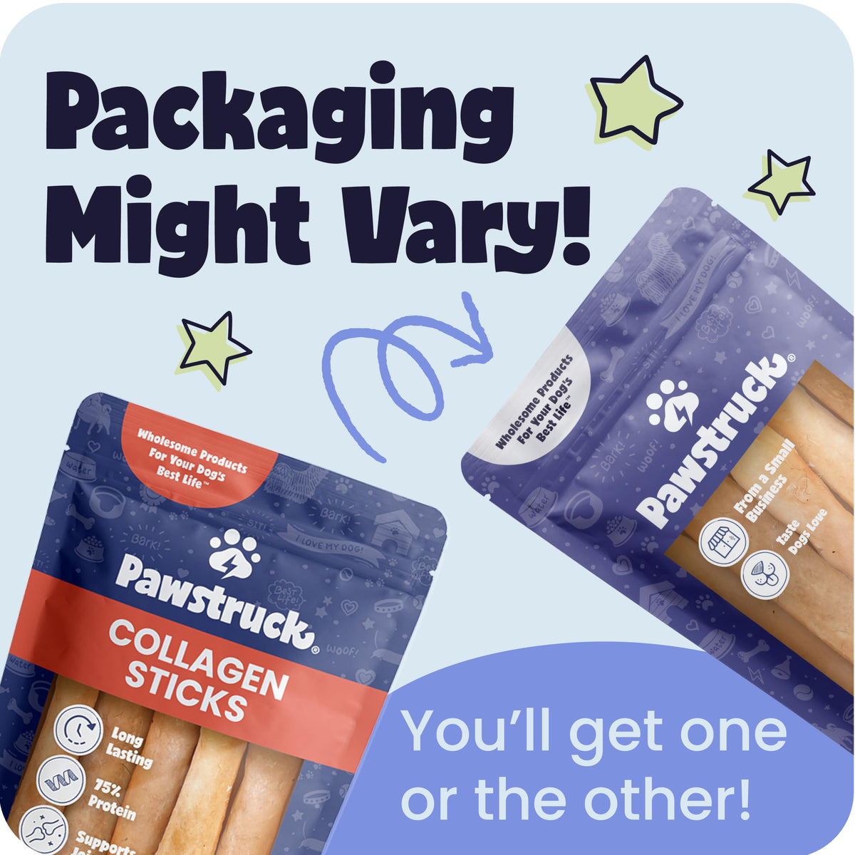 Pawstruck 12 Inch Beef Collagen Sticks Chews for Medium & Large Dogs 5 Pack