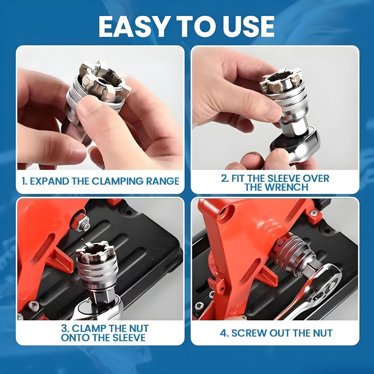 Abruga Upgraded Adjustable Universal Socket Wrench, Manual Socket Wrench, Multifunctional Sleeve, 10mm-19mm Universal Sockets Tools for 3/8" Drive Ratchet Torque Wrench and Power Drill