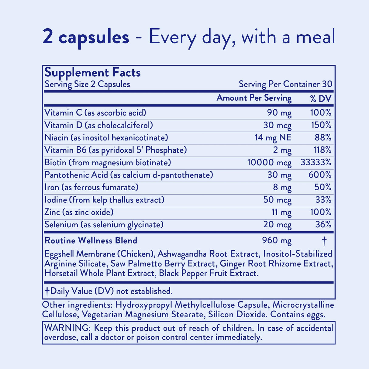 Routine Wellness Hair Growth Supplement - Clinically Proven for Thicker, Fuller Hair - Reduces Wrinkles, Fine Lines - Gluten Free, Ideal for Women & Men with Thinning Hair - 3 Bottles, 90 Day Supply